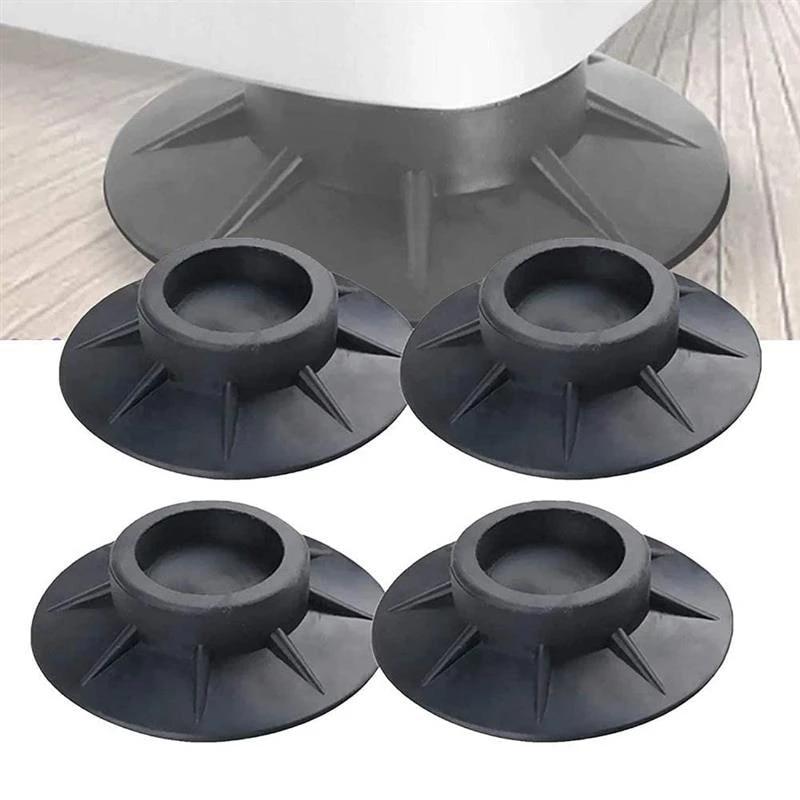 Set van 4 anti-vibratie wasmachinepads, universele antislipmatten met vaste rubberen voeten voor geluidsreductie en stabiliteit van koelkasten.