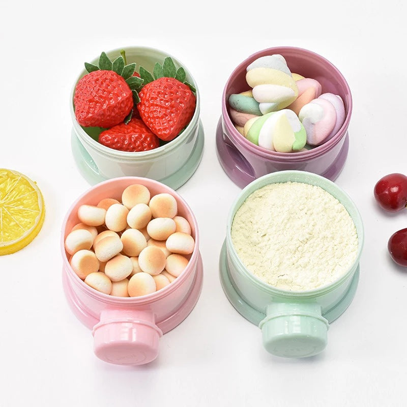 Vierlaagse Draagbare Melkpoederdoos, Melkpoedercontainer met Roterende Snackbox voor Handige Voedselopslag
