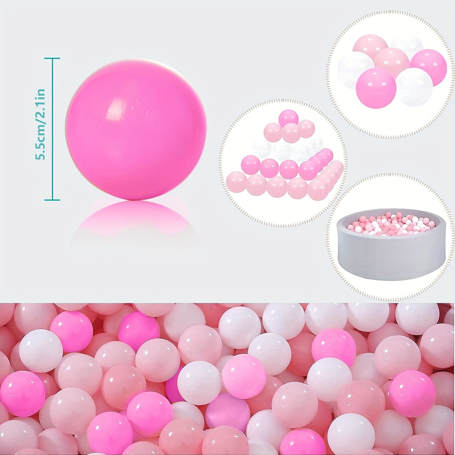 40 Roze Pit Ballen: Veilig, Stevig en Superleuk voor Peuters en Kinderen! Perfect voor Binnenpret, Zwembadavonturen en Knalfeestjes! Elk Balletje meet 5.08 CM en is Vrij van Ftalaten en BPA. Laat het Feest Beginnen!