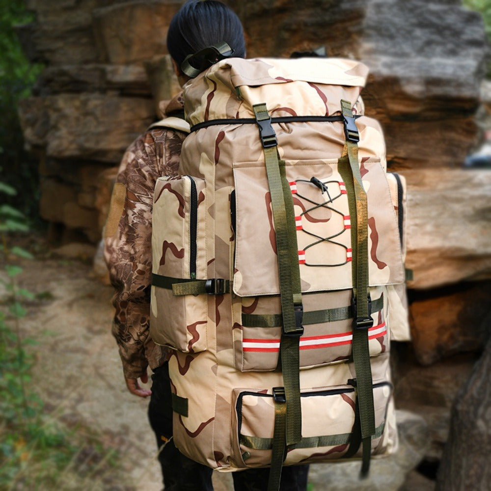 Extra Grote Rugzak: Ideale Outdoor Kampeerrugzak, Ruime Bagage- en Schoudertas voor Zowel Heren als Dames, Capaciteitsrijke Backpack