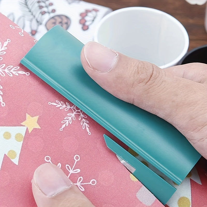 1pc Schuivende Cadeaupapiersnijder Snijgereedschap Snijdt De Perfecte Lijn Schuivende Inpakpapiersnijder