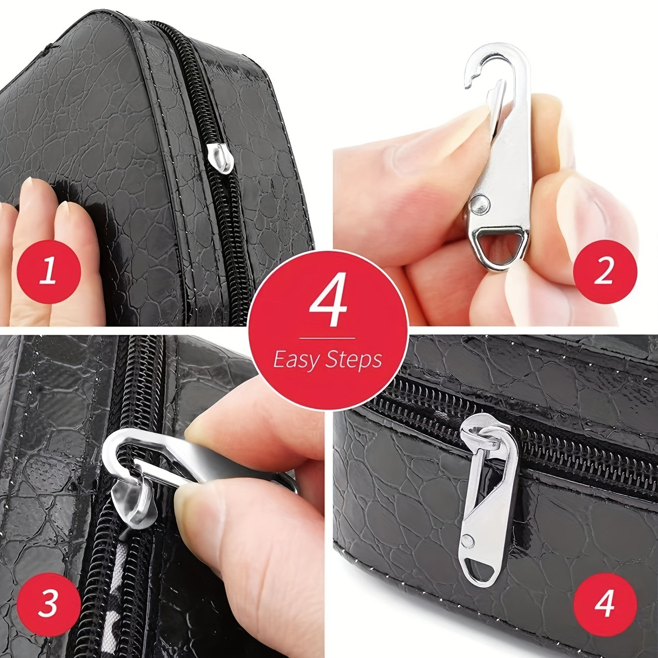 4 Stuks Rits Reparatie Tool Kit Vervanging Rits voor Jas Tas Koffer