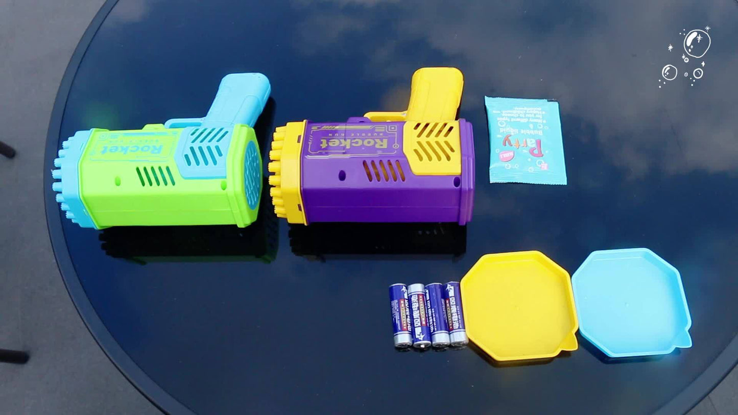 Een set voor kinderen: Draagbare Elektrische Automatische Bellenblazer met 40 Gat Raketlanceerder en LED-licht - Perfect voor Jongens en Meisjes bijeenkomsten.