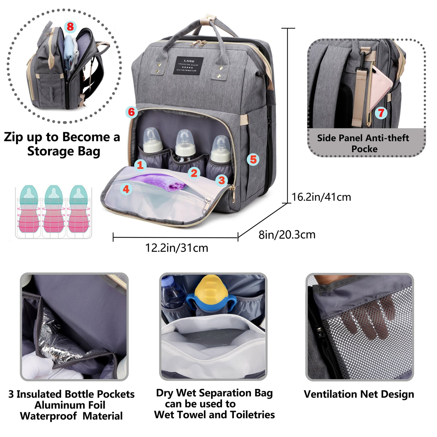 Ontdek onze trendy Luiertas Rugzak, ideaal voor moderne ouders onderweg. Met ingebouwd verschoonstation en royale opbergruimte, essentieel voor drukke dagen.