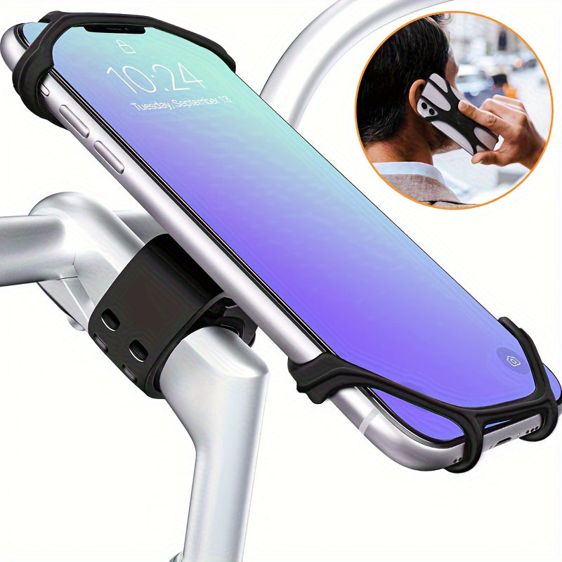 Mobiele telefoonhouder voor kinderwagen met 360° rotatie en siliconen stuurhoes. Ook geschikt als fiets telefoonhouder, ideaal voor gebruik met kinderwagens, fietsen, motorfietsen en meer.