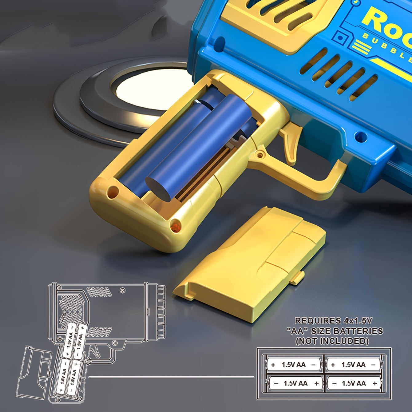 Een set voor kinderen: Draagbare Elektrische Automatische Bellenblazer met 40 Gat Raketlanceerder en LED-licht - Perfect voor Jongens en Meisjes bijeenkomsten.