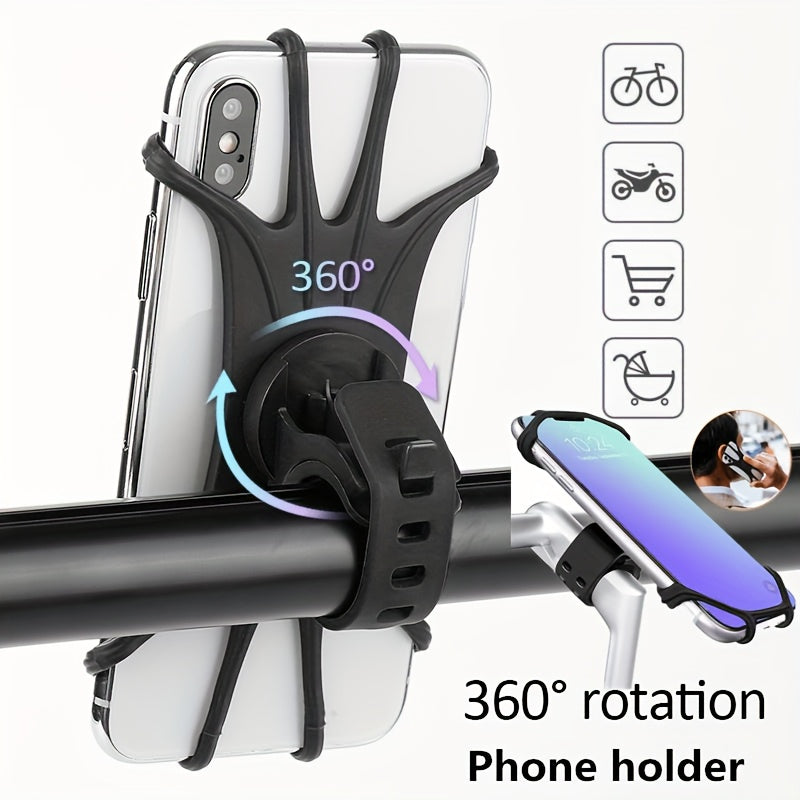 Mobiele telefoonhouder voor kinderwagen met 360° rotatie en siliconen stuurhoes. Ook geschikt als fiets telefoonhouder, ideaal voor gebruik met kinderwagens, fietsen, motorfietsen en meer.