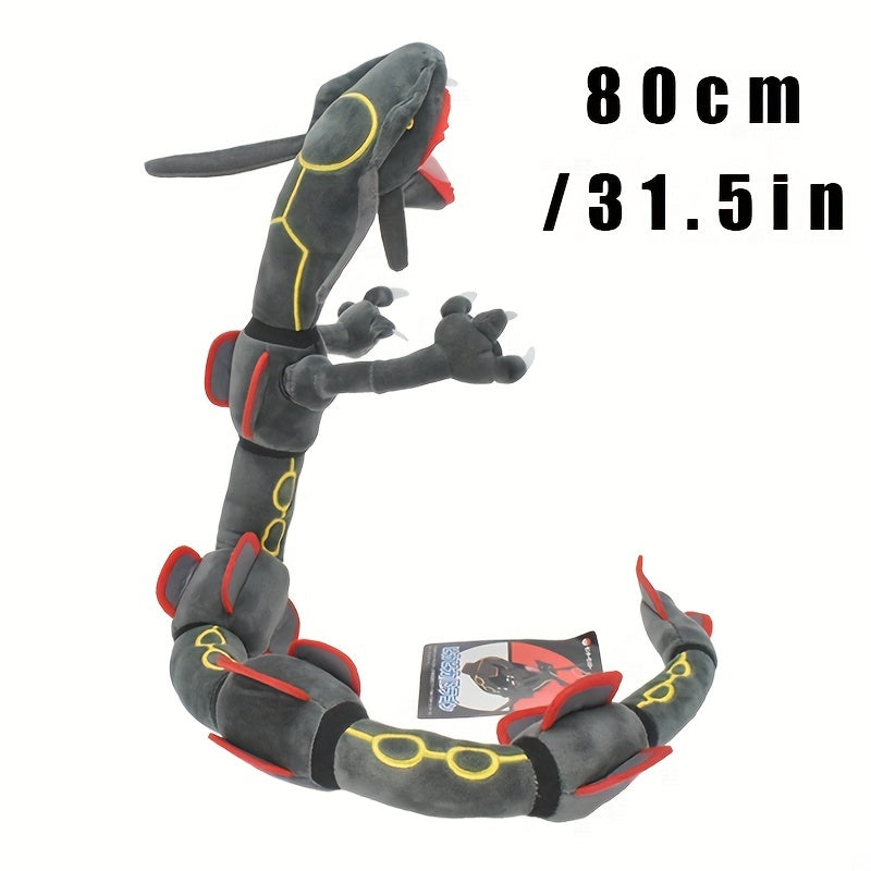 Rayquaza 80cm groene/zwarte draak, met skeletvorm pluche