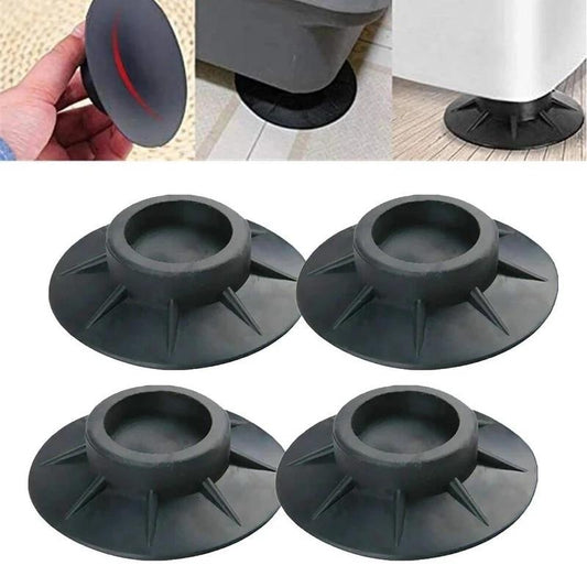 Set van 4 anti-vibratie wasmachinepads, universele antislipmatten met vaste rubberen voeten voor geluidsreductie en stabiliteit van koelkasten.