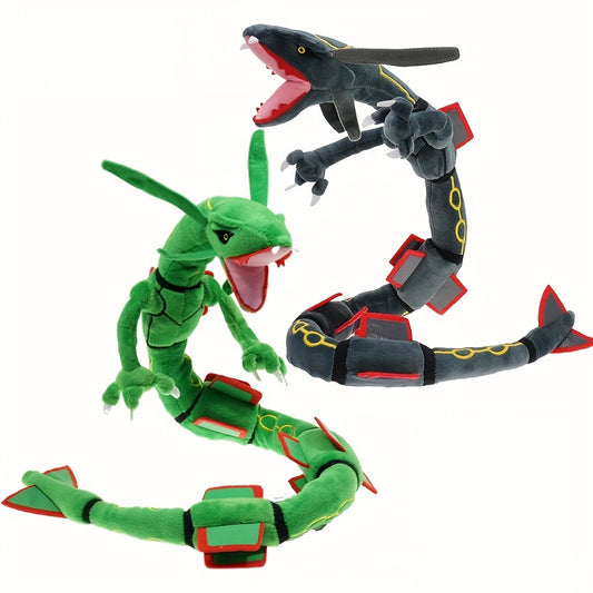 Rayquaza 80cm groene/zwarte draak, met skeletvorm pluche