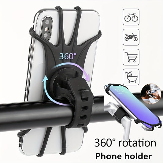 Mobiele telefoonhouder voor kinderwagen met 360° rotatie en siliconen stuurhoes. Ook geschikt als fiets telefoonhouder, ideaal voor gebruik met kinderwagens, fietsen, motorfietsen en meer.
